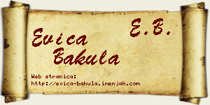 Evica Bakula vizit kartica